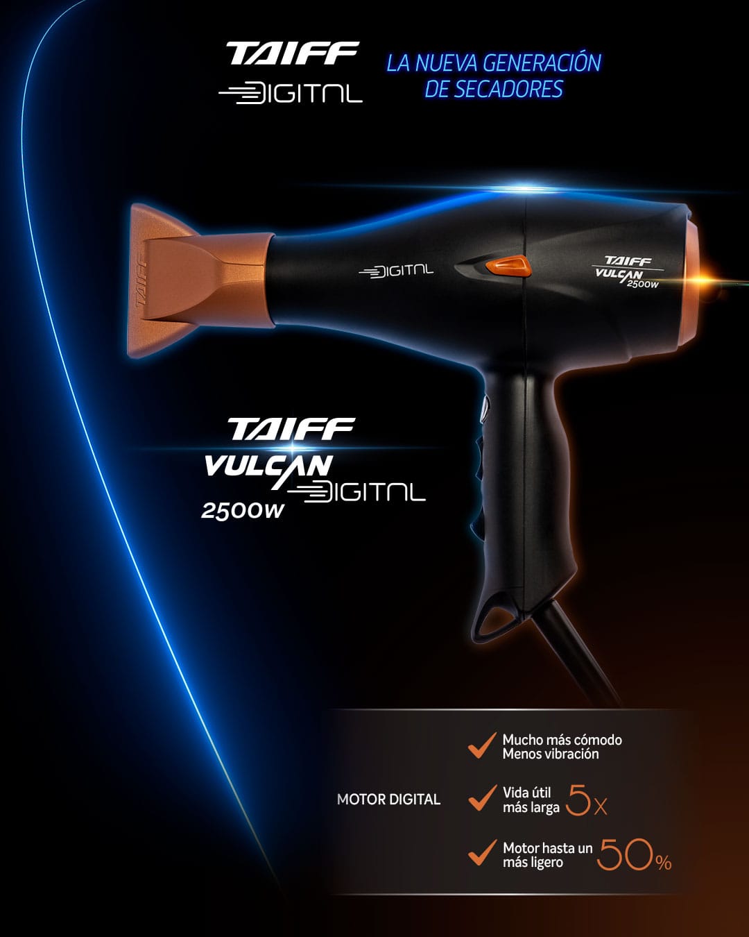 Blower Profesional VULCAN DIGITAL 2.500wts.